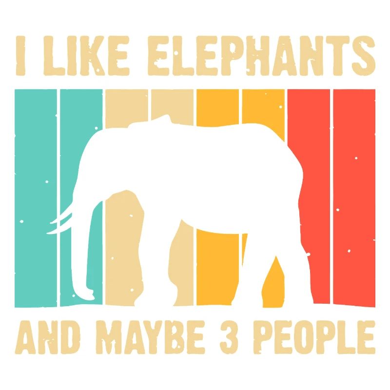 Elephant Silhouette on Rainbow Stripes