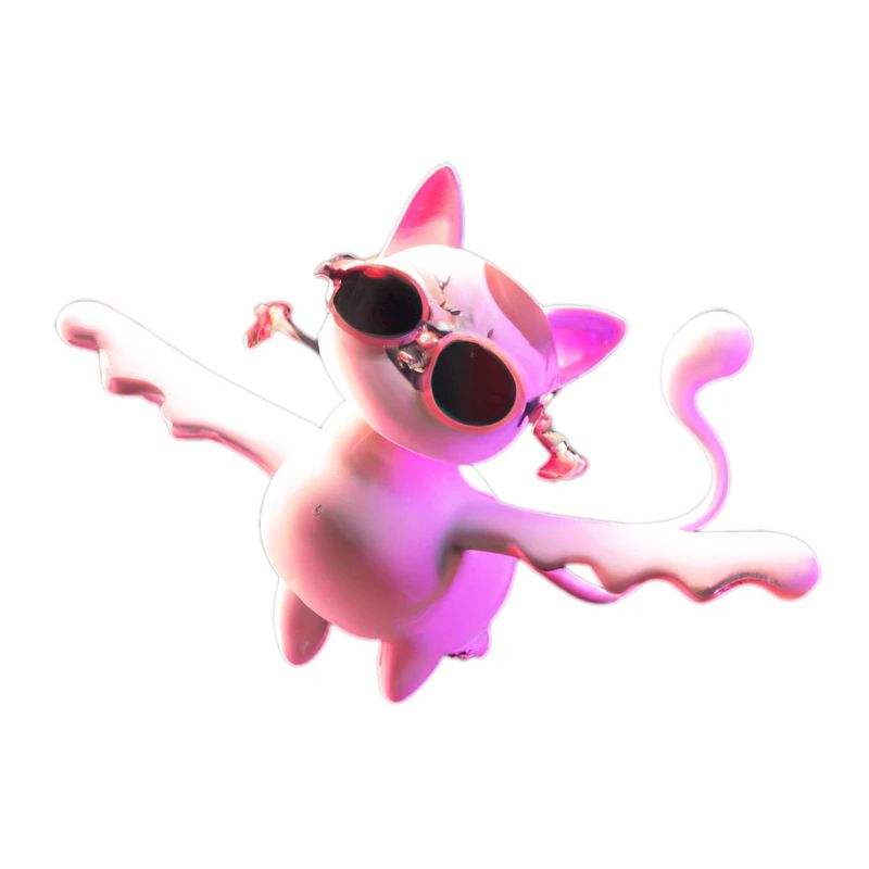 flying cat creature with sunglasses