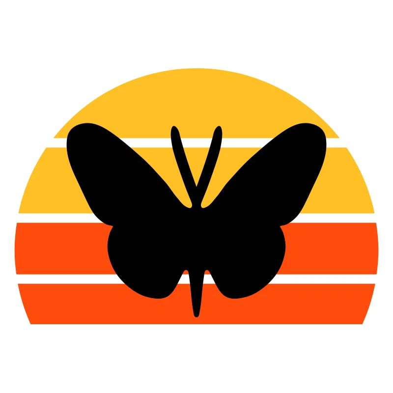 Papillon devant un demi-soleil