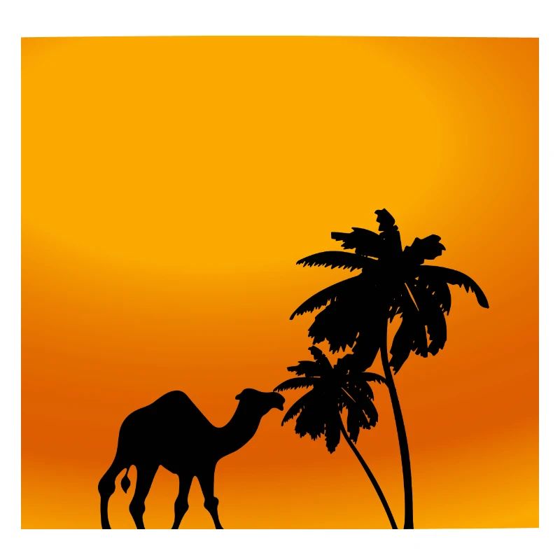 kamel, palme, wüste