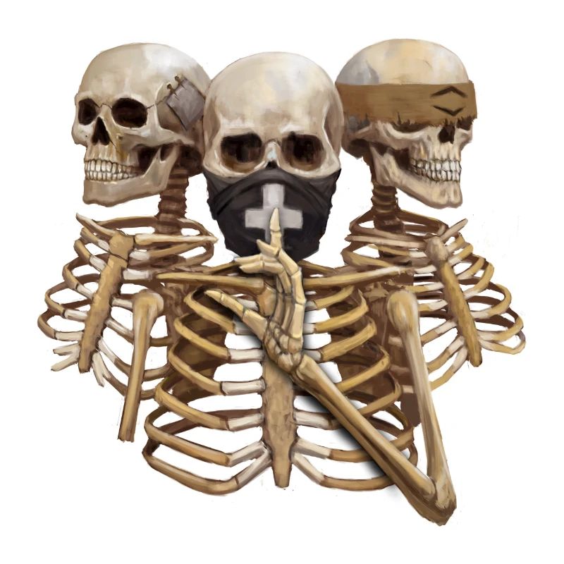 Skeleton Hear No Evil. Speak No Evil. See No Evil