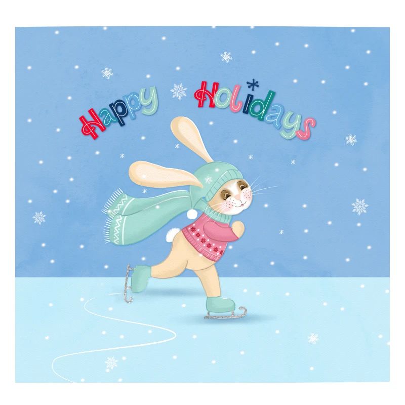 Rabbit skating: Happy winter time