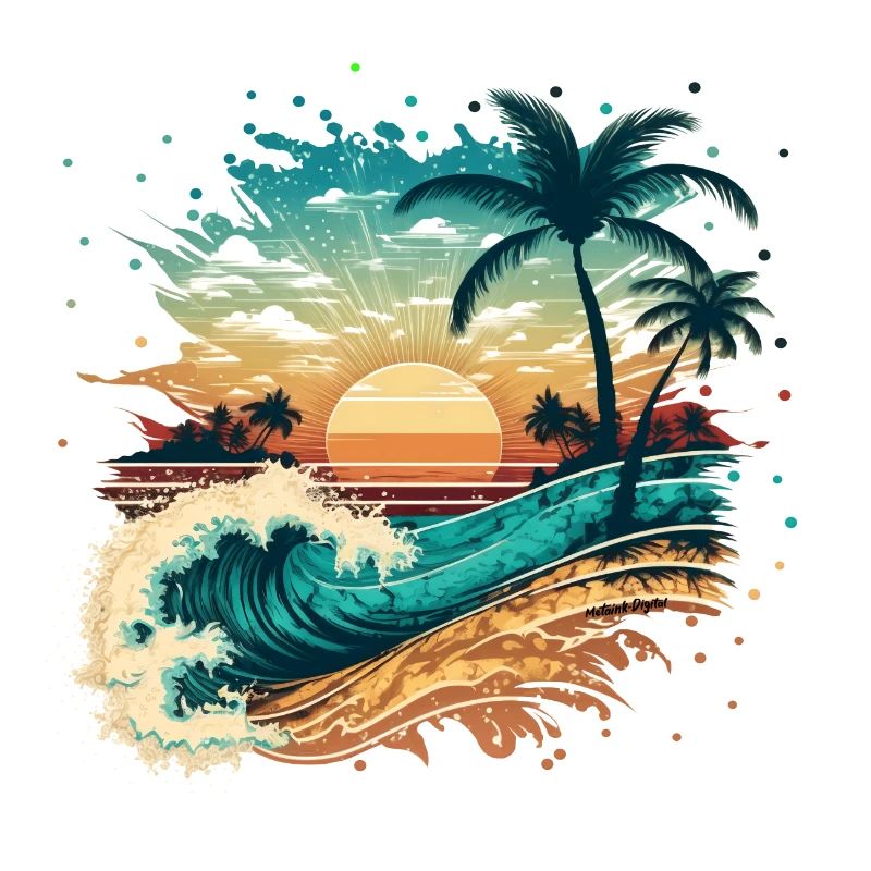 Plage de surf tropicale