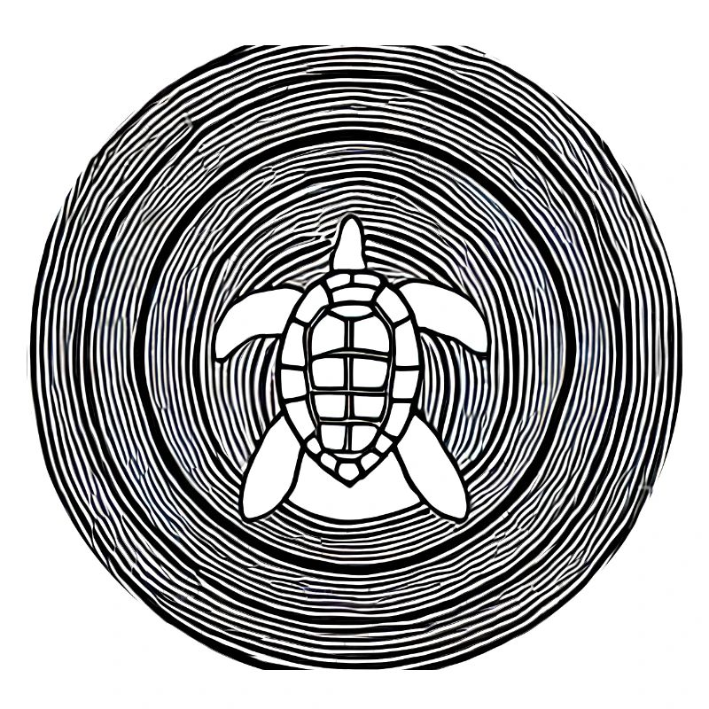 Geometric turtle with circular pattern