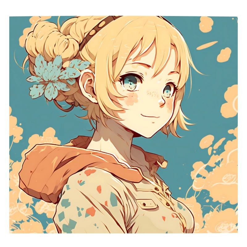 Süßes blondes Anime-Mädchen