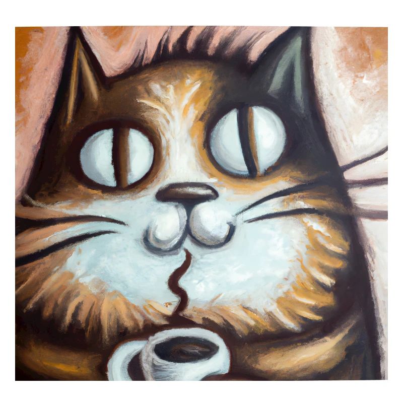 Katze genießt Kaffee