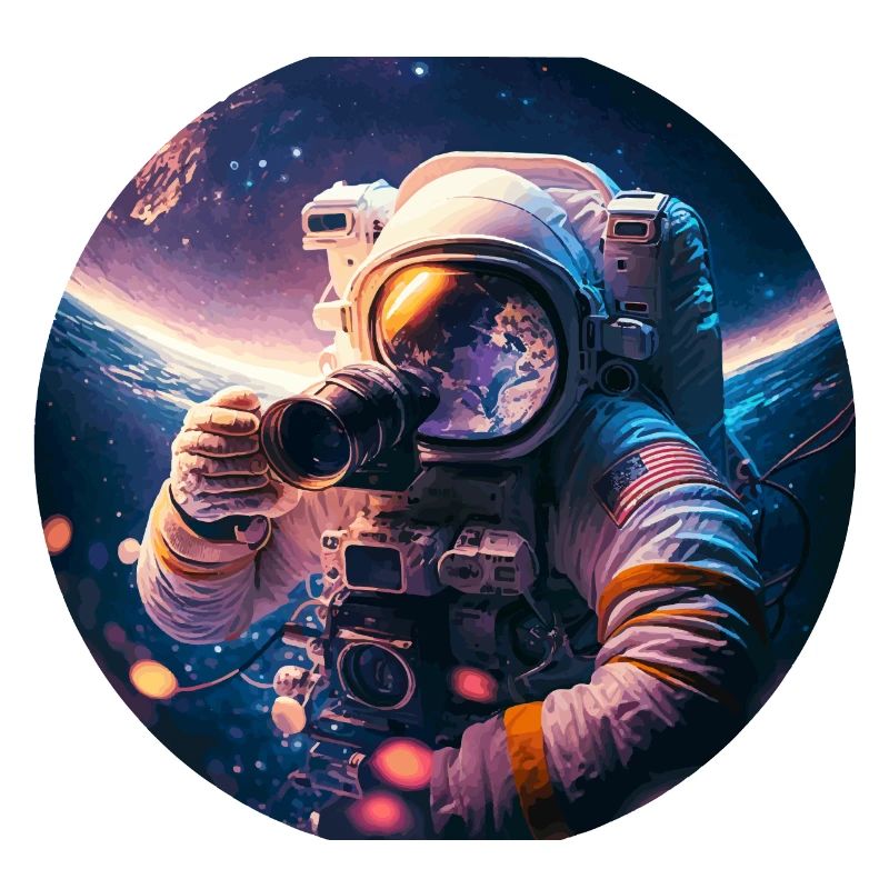 Astronaut fotografiert Geschenk