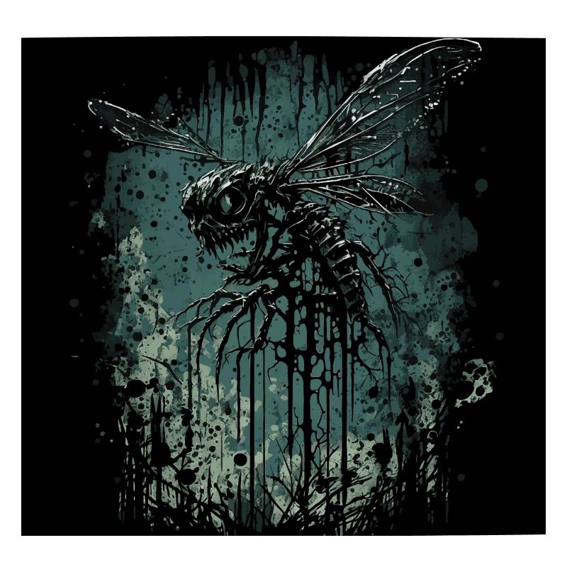Creepy horror dragonfly