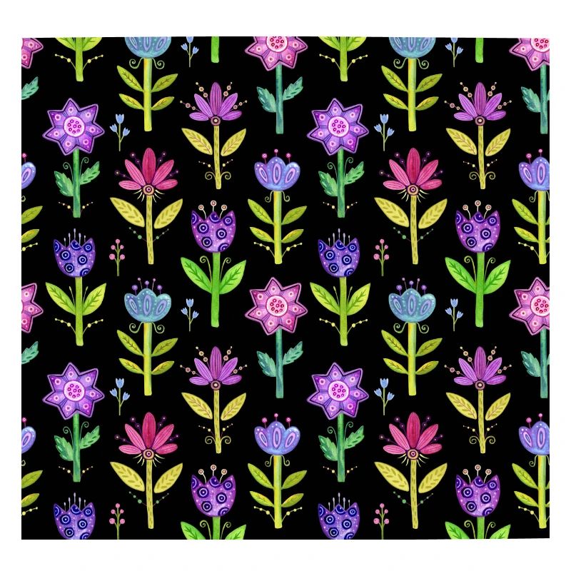 Blumen pattern, scwarzer Hintergrund