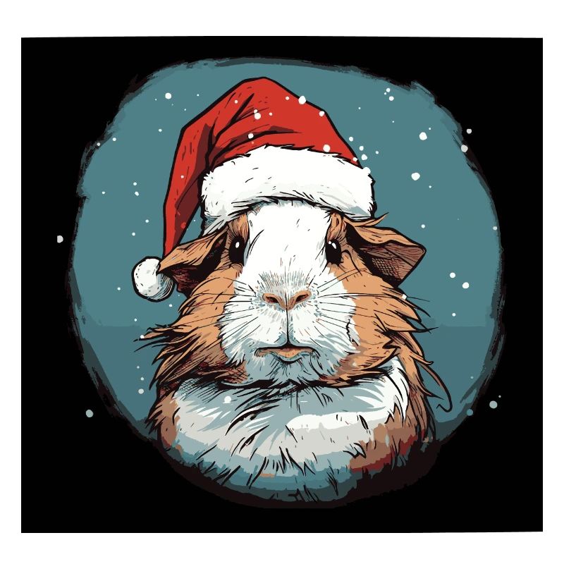 Meerschweinchen mit Weihnachtsmannmütze