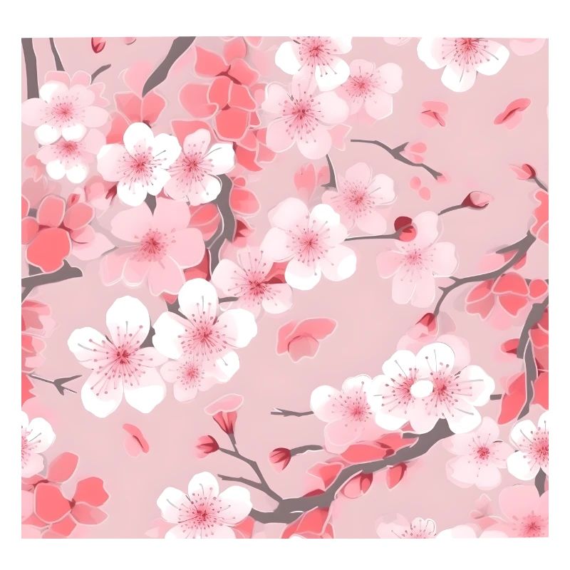 Cherry Blossom Tree Sakura Japan Hanami Pattern