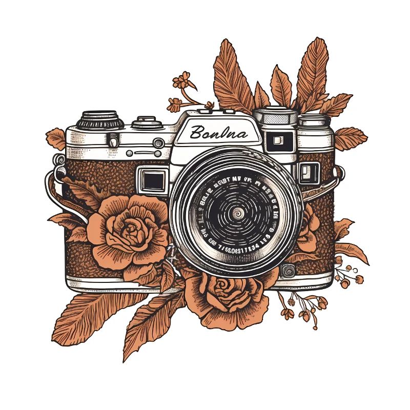Cool vintage rétro caméra style boho marron