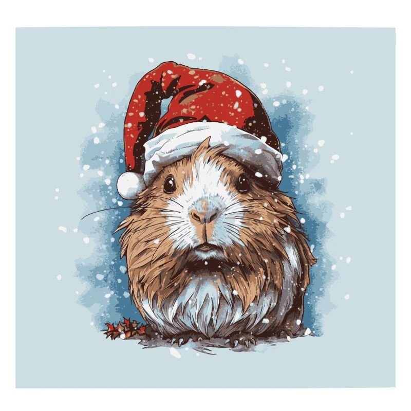 Meerschweinchen mit Weihnachtsmannmütze