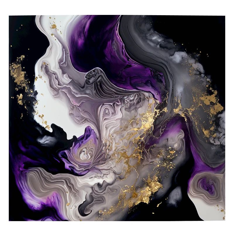 Purple And Gold Paint Swirl Pattern
