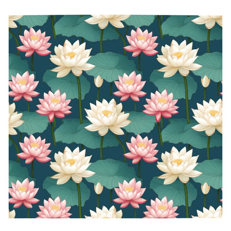 Serenity Blooms: Timeless Lotus Flower Pattern