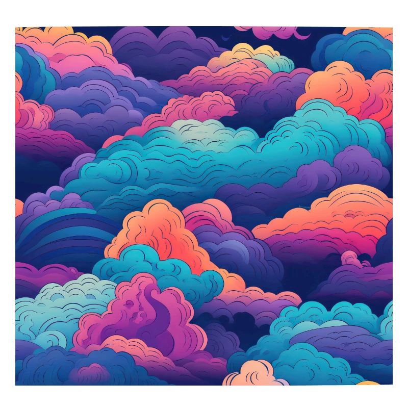 Dreamy Skies: Pastel Cloudscape Pattern