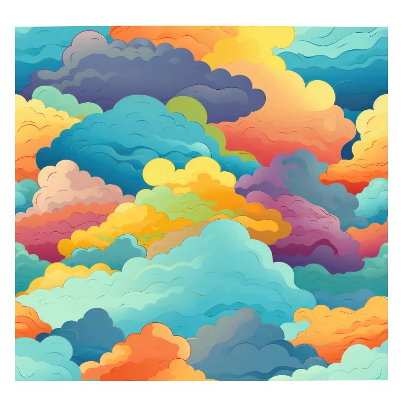 Dreamy Skies: Pastel Cloudscape Pattern