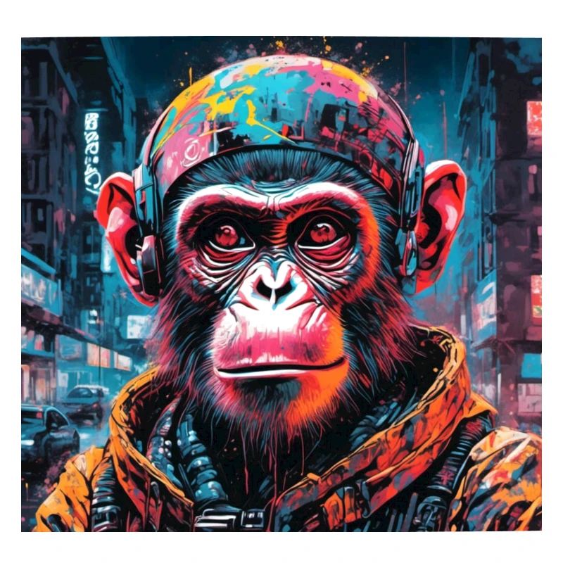 Cyberpunk-Affe