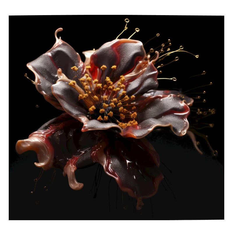 Luxe Glamour Fleur Fluide Abstrait