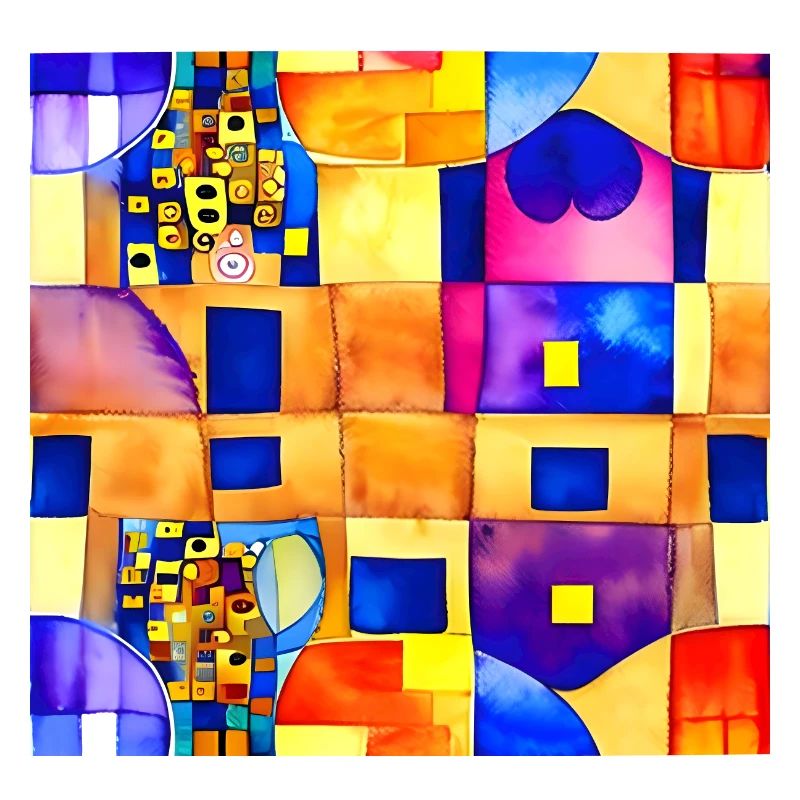 Tapis de souris formes d’aquarelle géométriques colorées