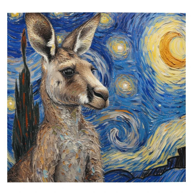 Kangaroo, Van Gogh, Starry Night