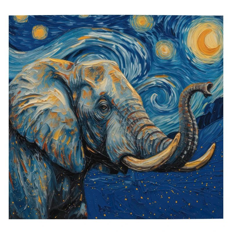 Elephant, Van Gogh, Starry Night