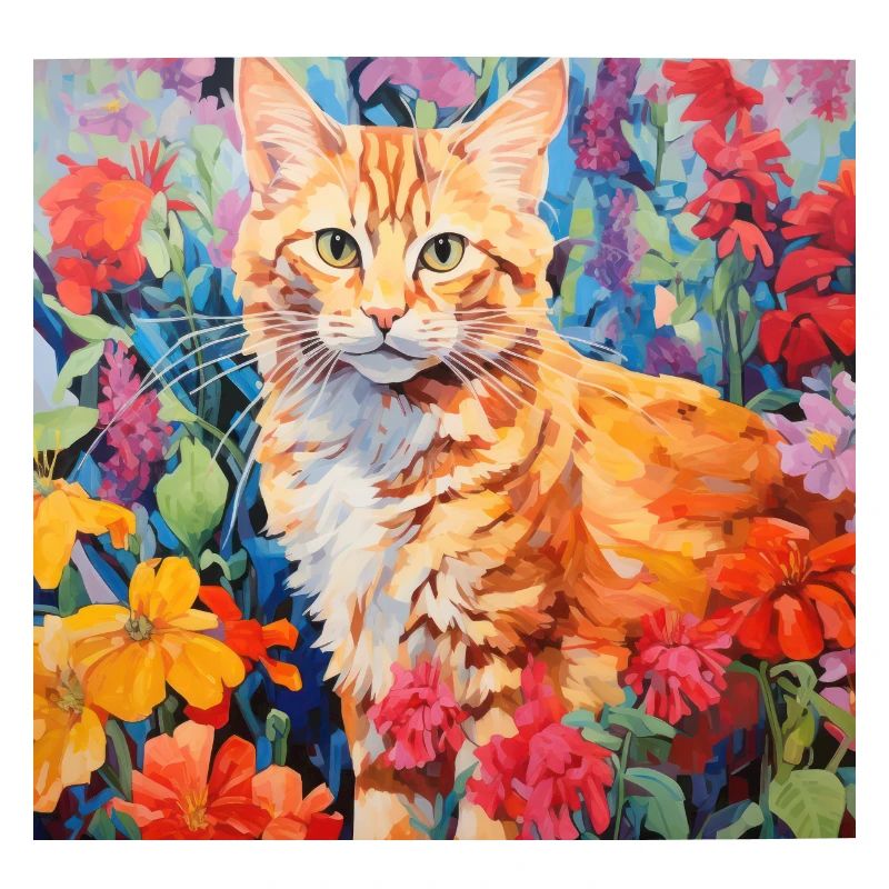 chat, motif de chat, fleurs, cadeau, idée cadeau