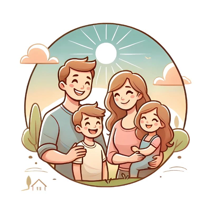 Glückliche Familie Illustrationsdesign