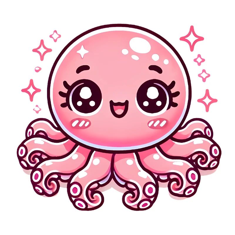 Entzückendes rosa Oktopus-Cartoon-Design