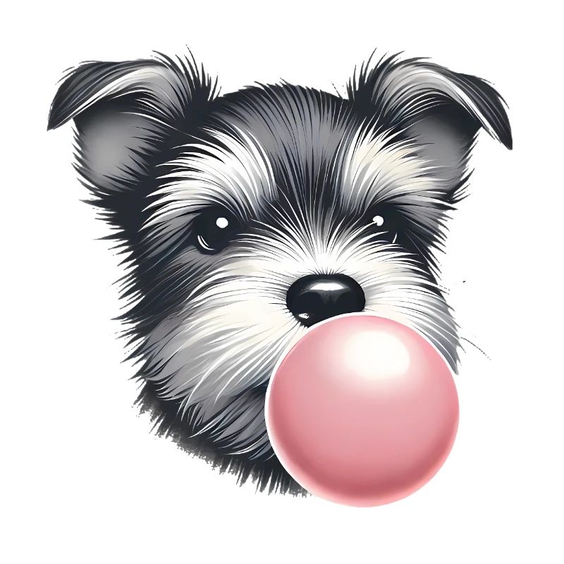 Playful Terrier with Bubble Gum