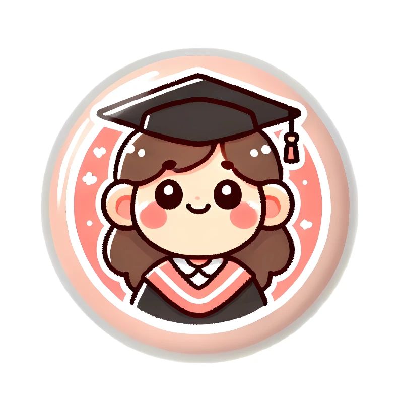 Conception de badge de dessin animé de graduation