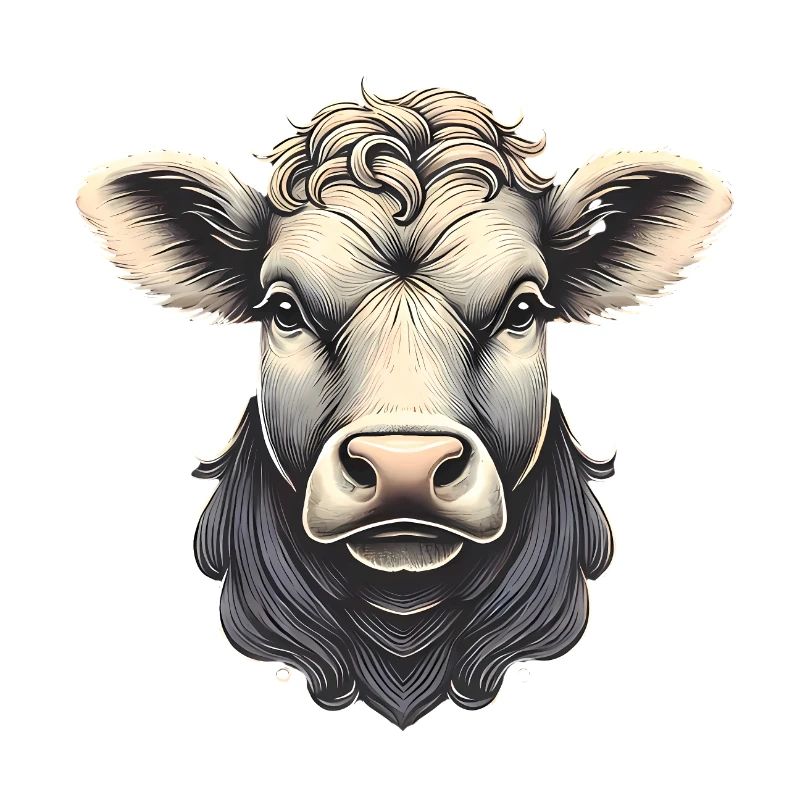 Detaillierte Kuhkopf-Illustration