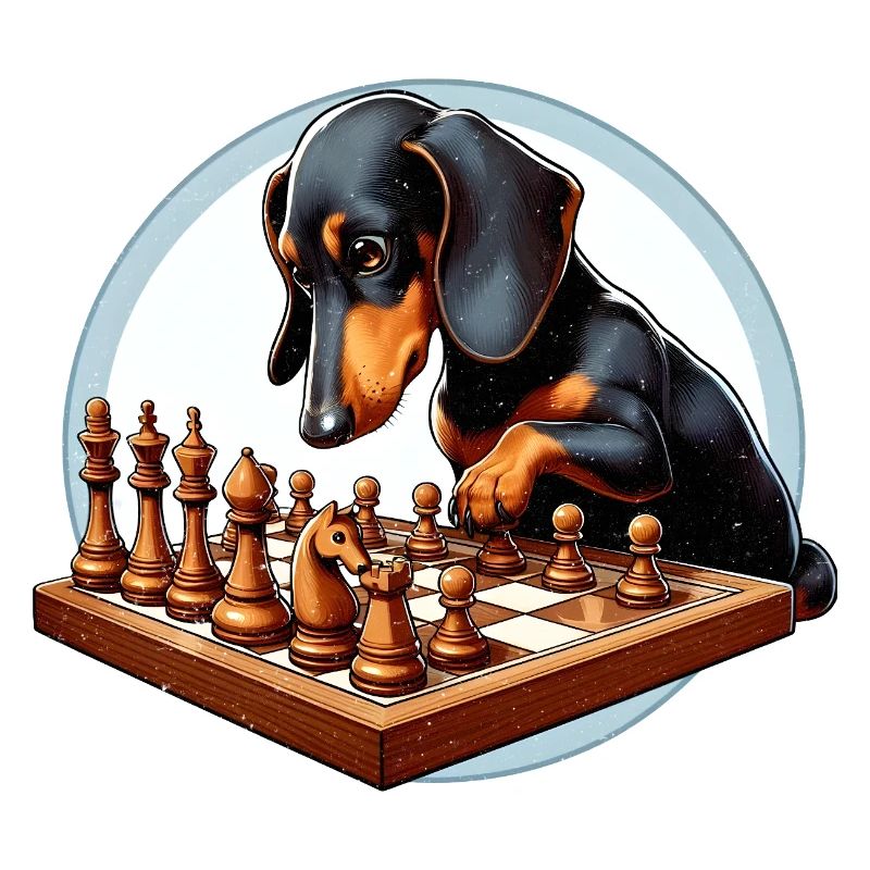 Dackel spielt Schach