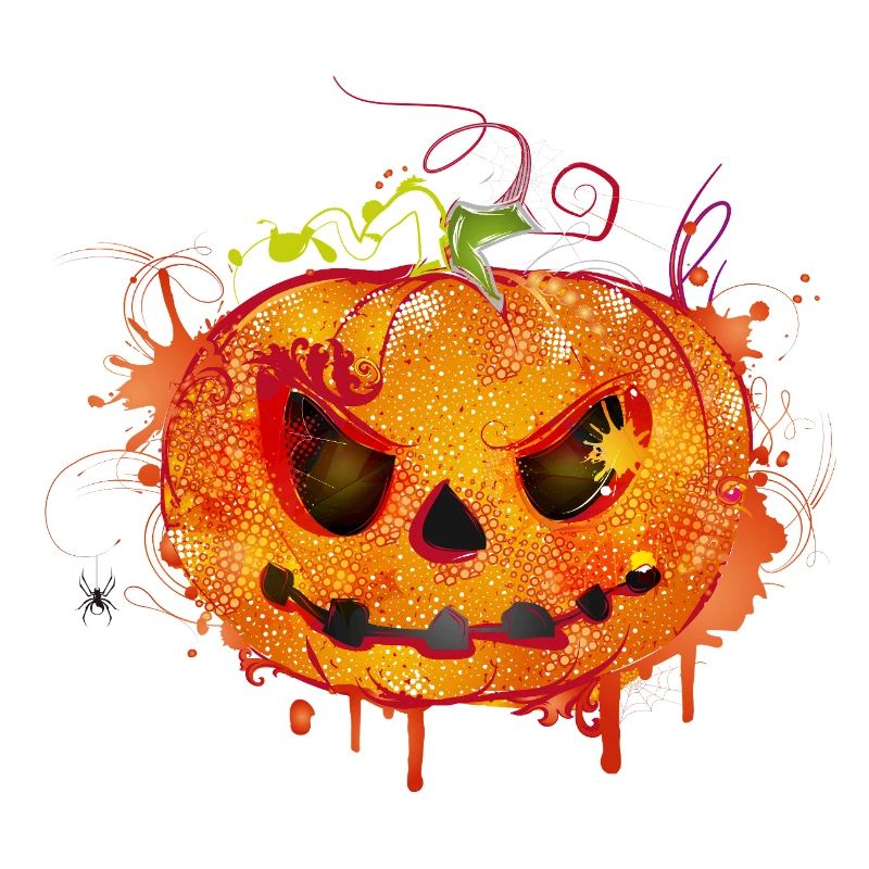 Gruseliger Halloween-Kürbis im Graffiti-Stil