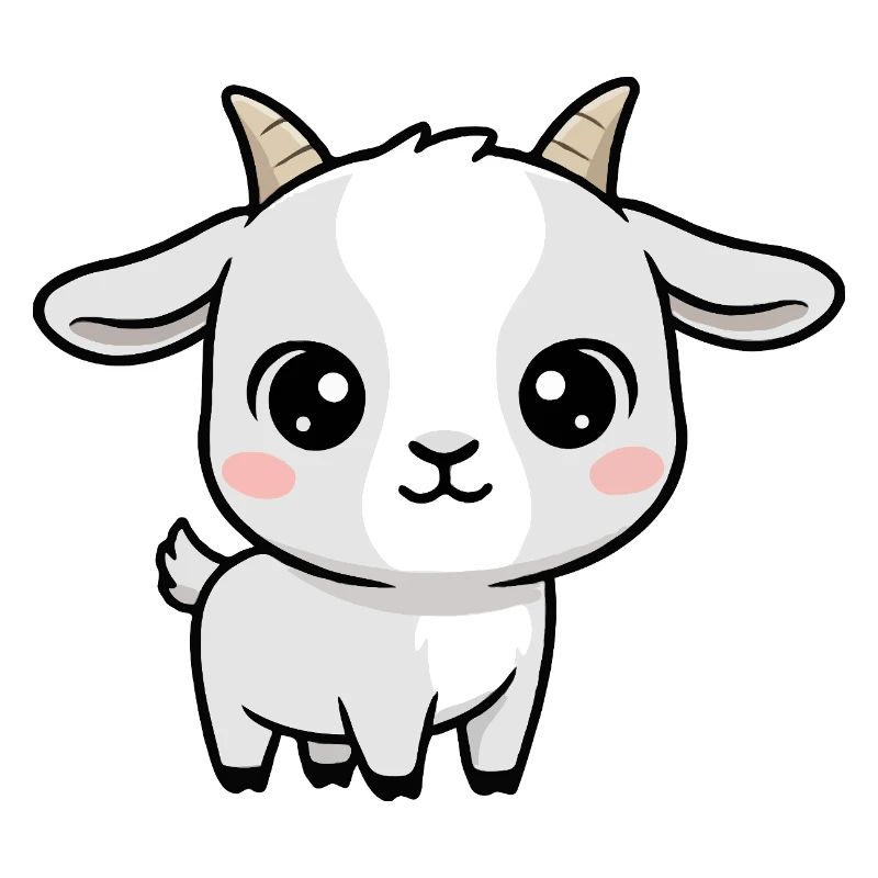 Weiße Ziege Kawaii Plüschtier