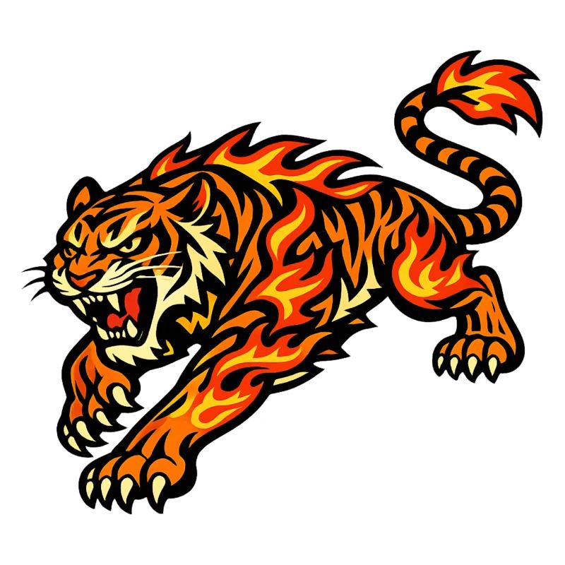 Feuertiger – Tier aus Flammen