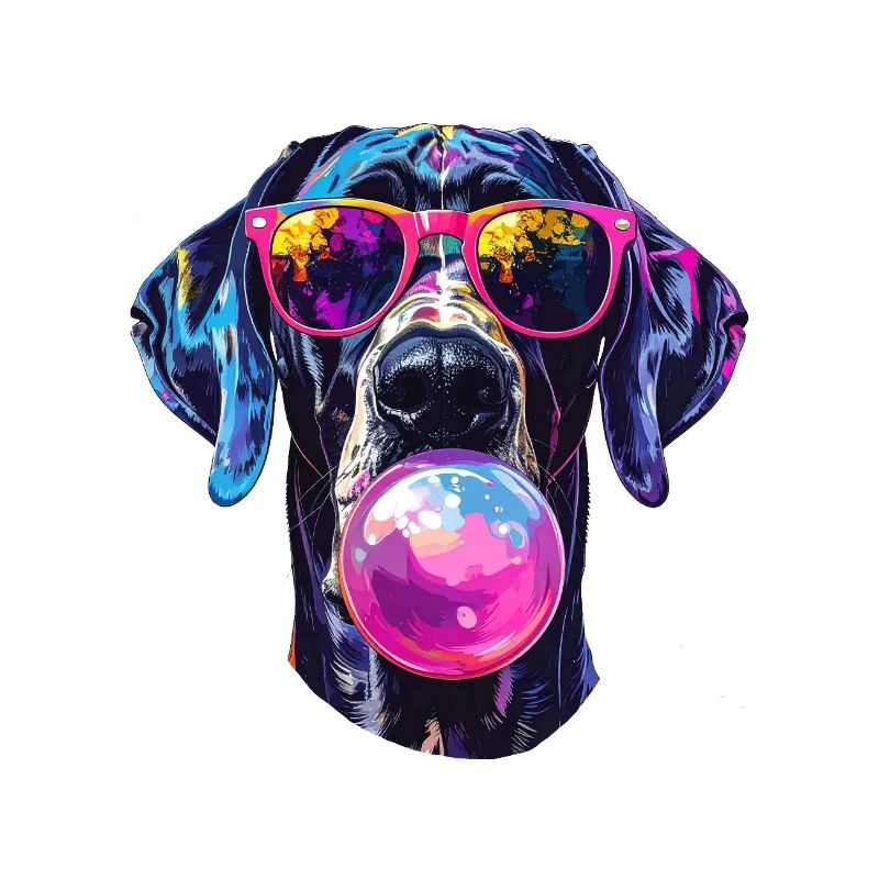 Deutsche Dogge mit Kaugummi