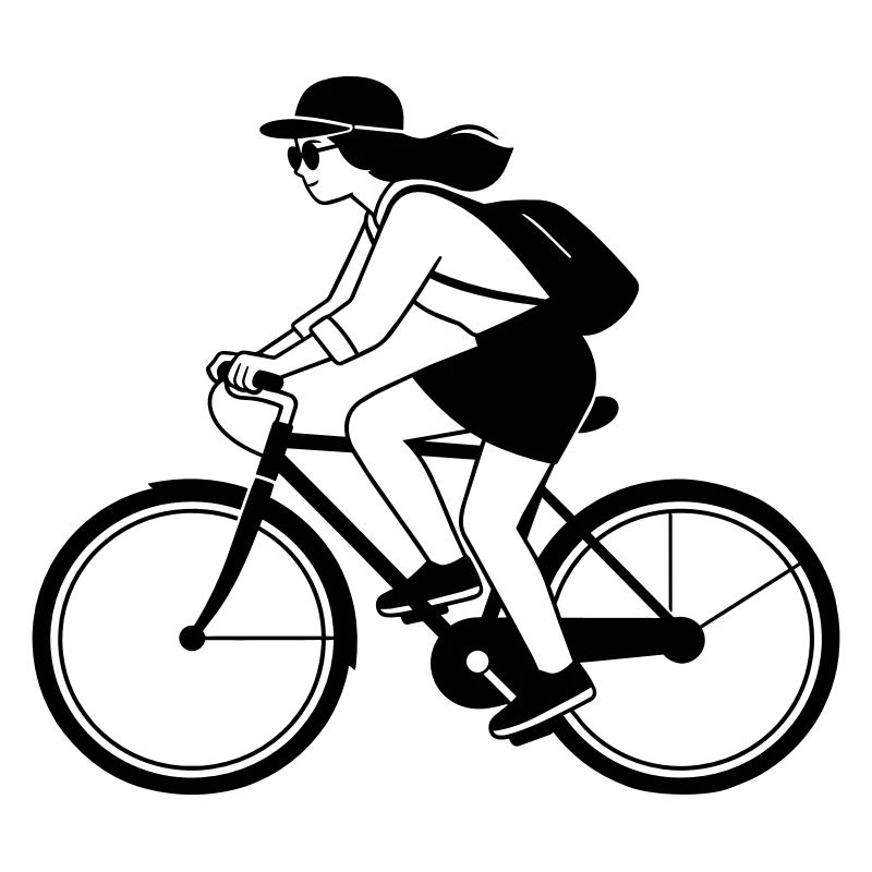 Fille hipster à vélo