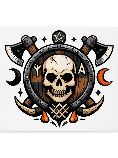 Schädel Schild Ritual-Motiv