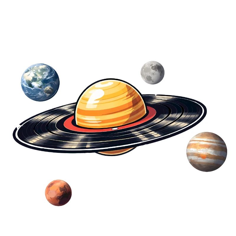 Schallplatten Planet im Weltraum