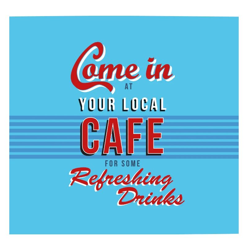 Cafe refreshing drinks plate / poster