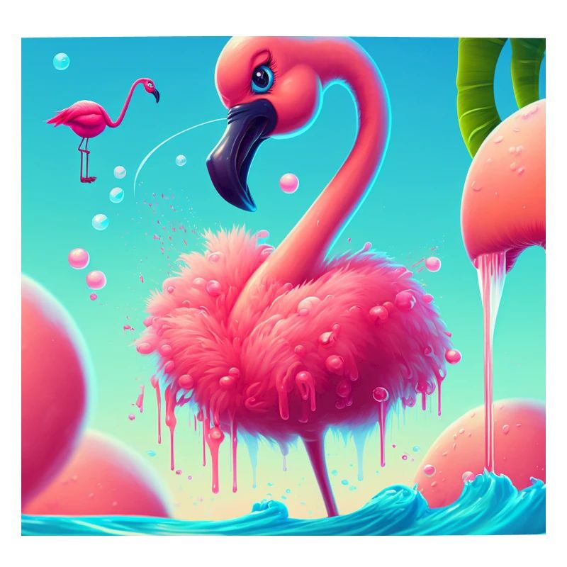 Lustiger Cartoon Flamingo