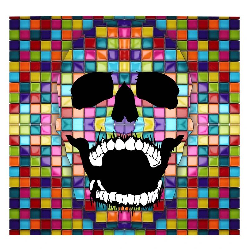 Bunter Mosaikschädel