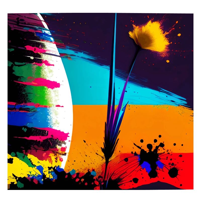 Abstrakte Blumen, Farbspritzer