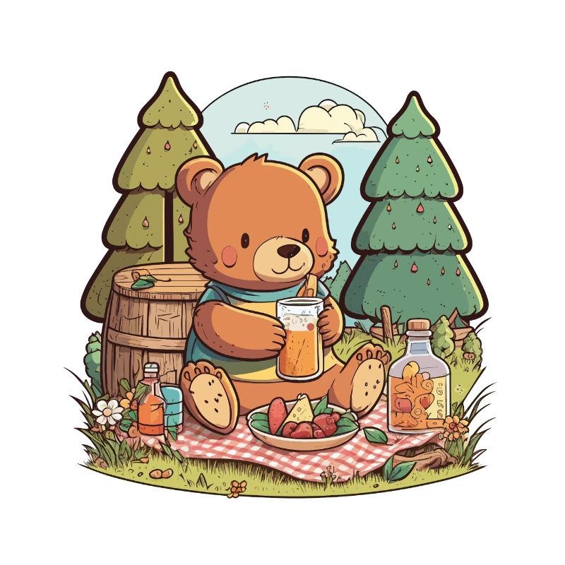 Picknick mit einem Bären