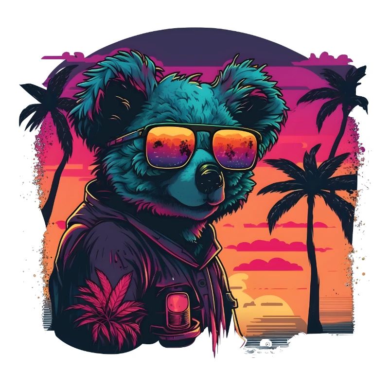 Synthwave Koala Sunset