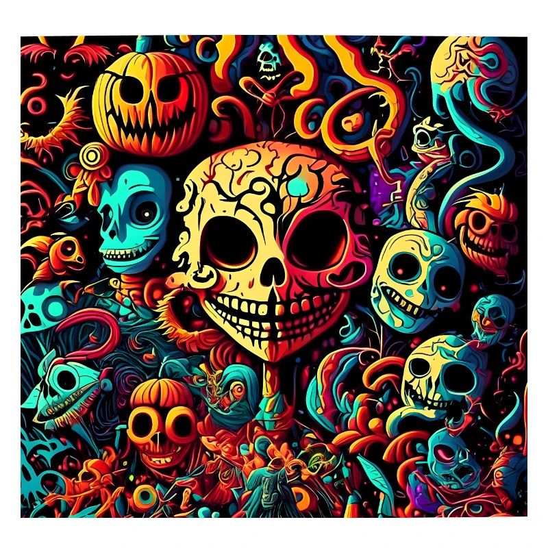 Psychedelisches Halloween-Muster