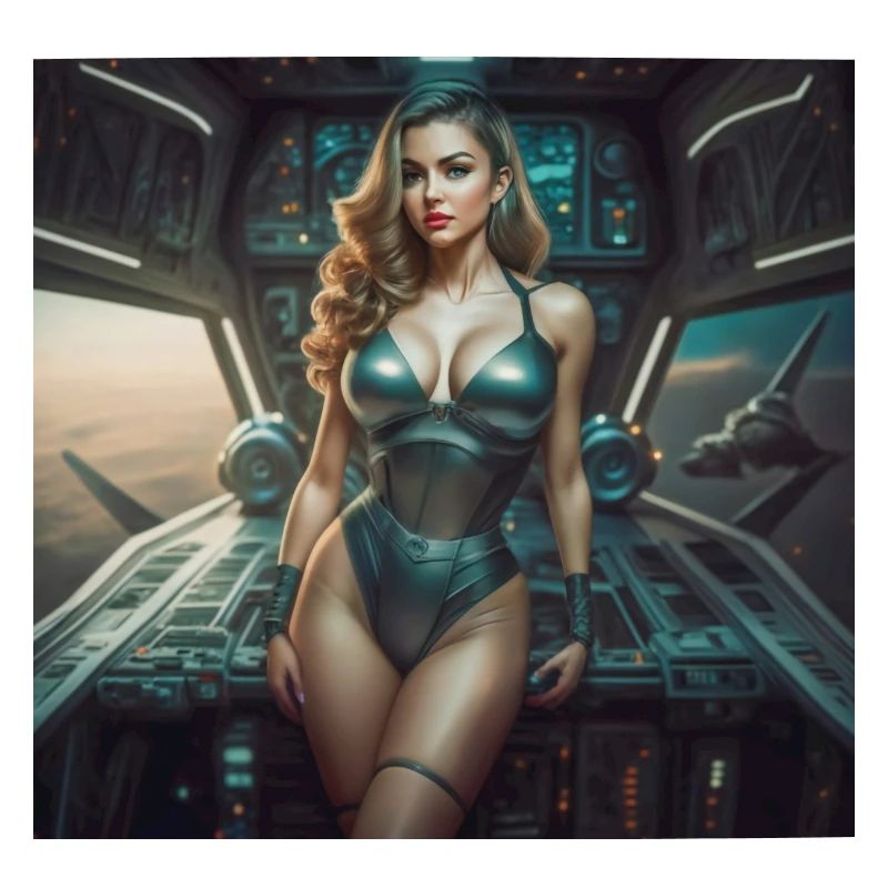 Weltraum-Pin-up