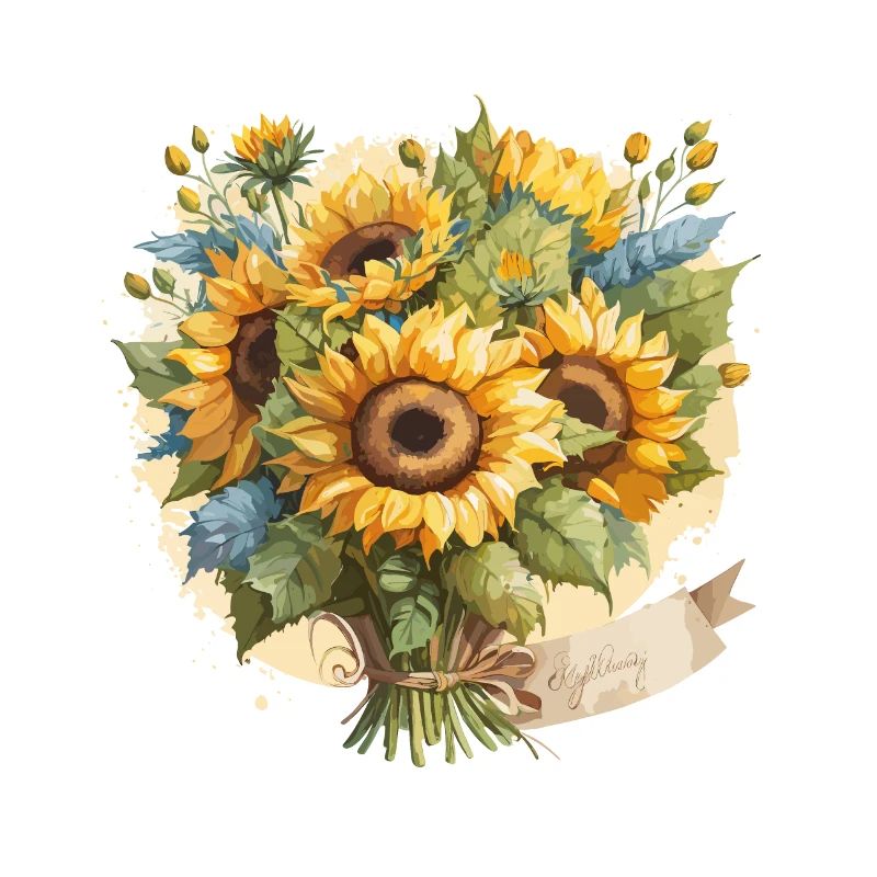Sonnenblumenständchen: Ein Aquarellstrauß