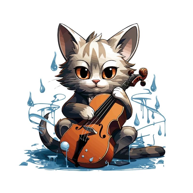 Le chat à griffes de violoncelle